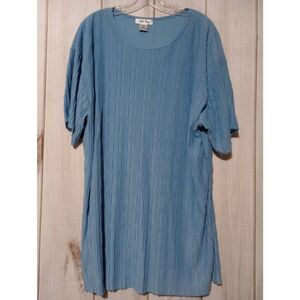 Lauren Brooke Shirt‎ Ladies 20W Blue Short Sleeve Tunic